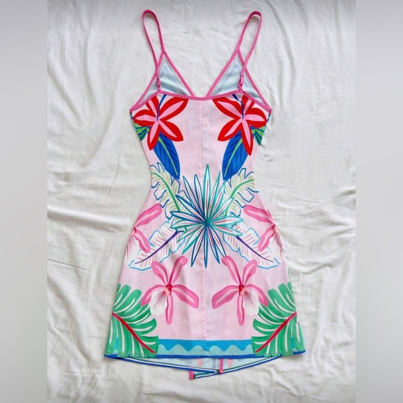 NEW Tropical Print Wrap Dress - Picture 4 of 7